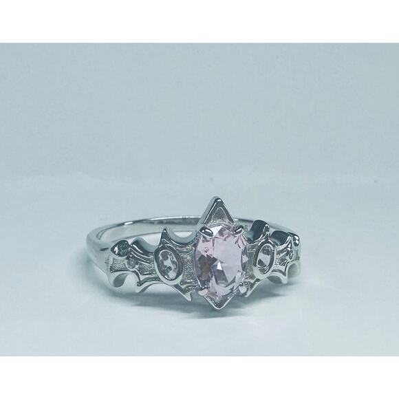PINK TOPAZ Good QUEEN Crown Fairy Tale STERLING Silver Ring Size 10 - Picture 1 of 7